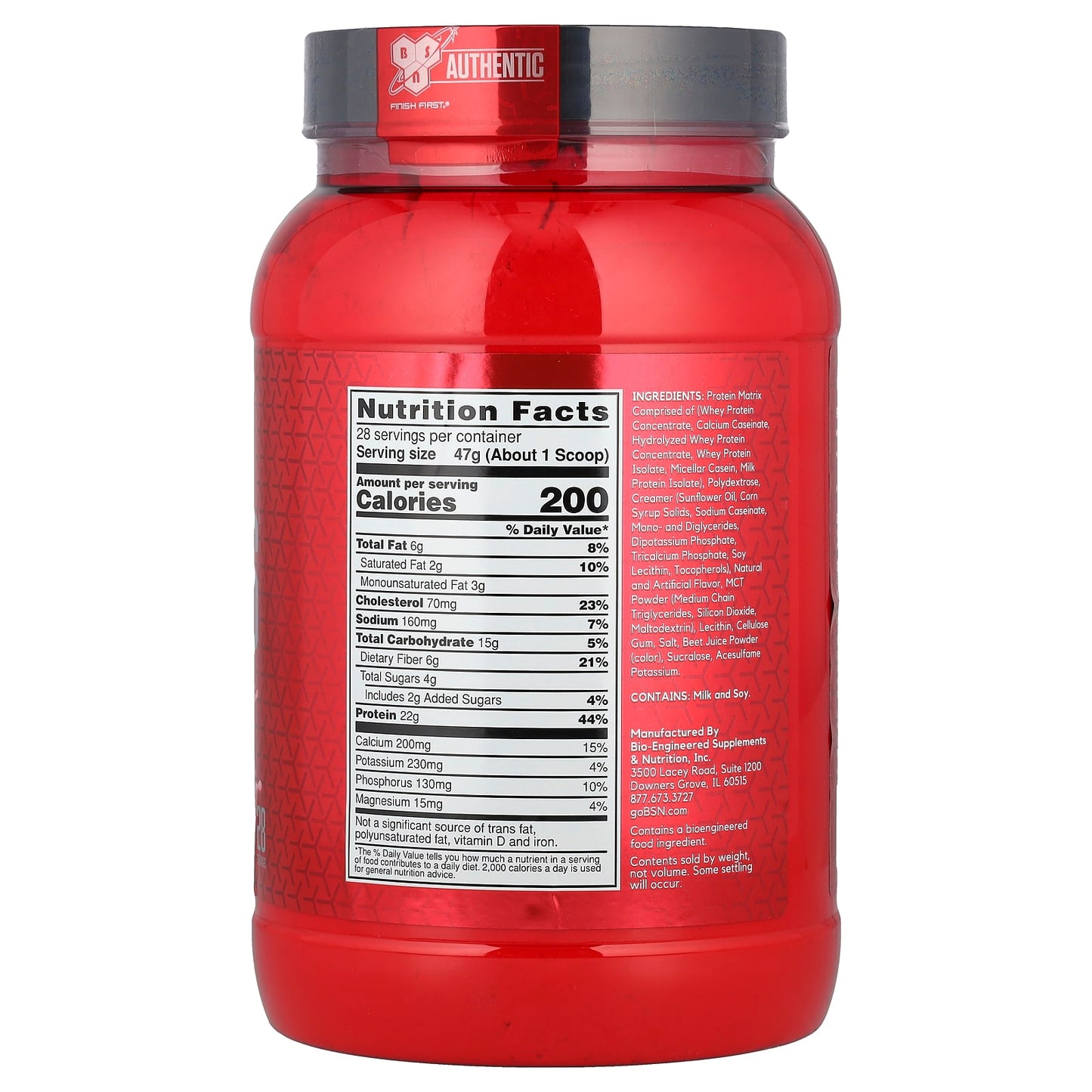 SYNTHA-6 Whey Protein Powder, Milk Protein Isolate, Strawberry Milkshake 1.32kg (Imported)