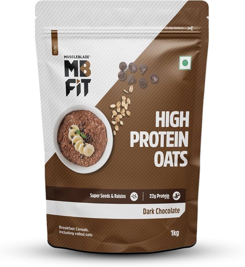 MuscleBlaze High Protein Oats | Dark Chocolate | 1kg