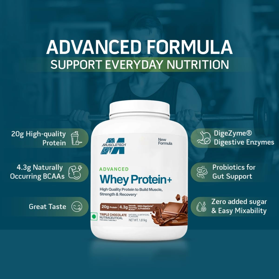 MuscleTech Advanced Whey Protein+ | Triple Chocolate | 1.81 kg