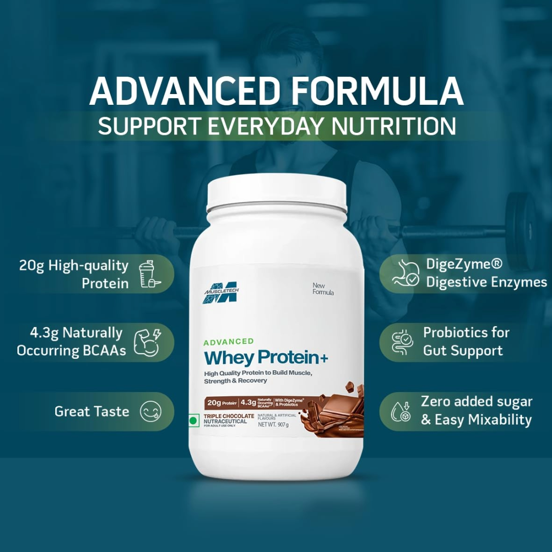 MuscleTech Advanced Whey Protein+ | Triple Chocolate | 907 g