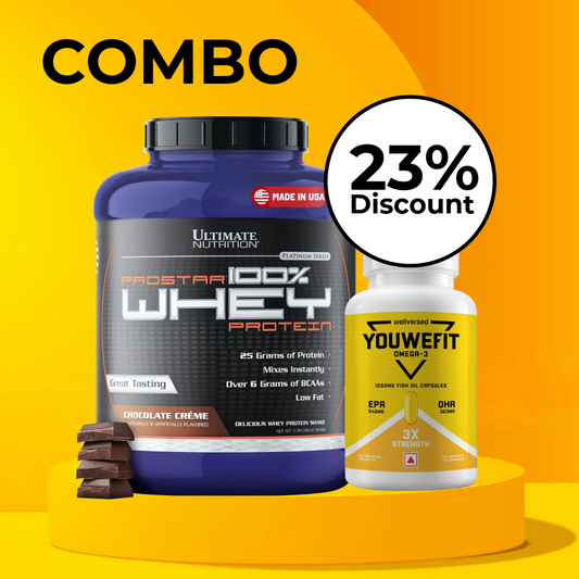 Ultimate nutrition pro star whey 2.39kg chocolate & Youwefit fishoil 3x strength 60caps