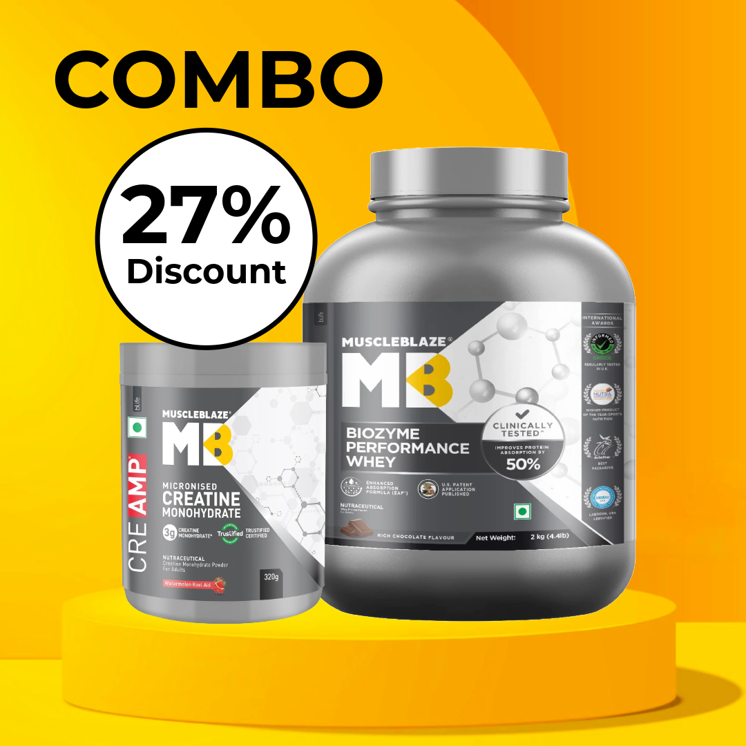 Muscle blaze whey rich chocolate 2kg & muscle blaze creatine 320g flavoured