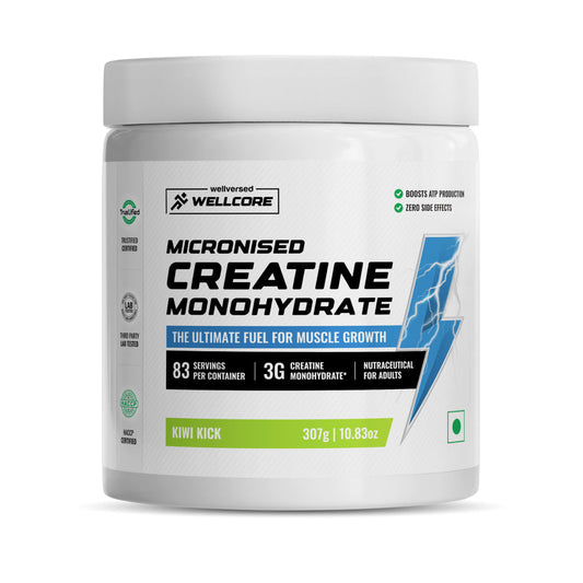 Wellcore - Pure Micronised Creatine Monohydrate | Kiwi Kick (307g, 83 servings)