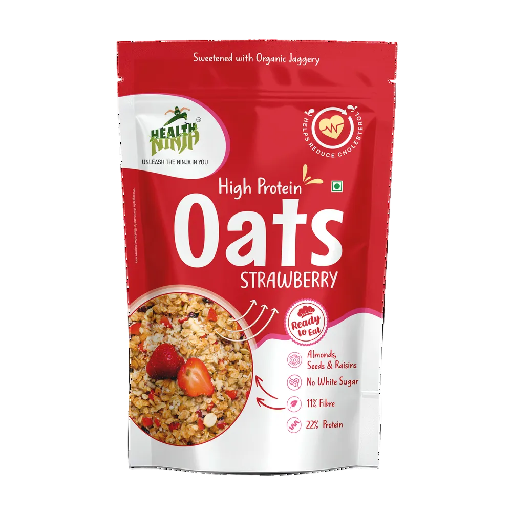 High Protein Health Ninja Strawberry Oats | 900 gm