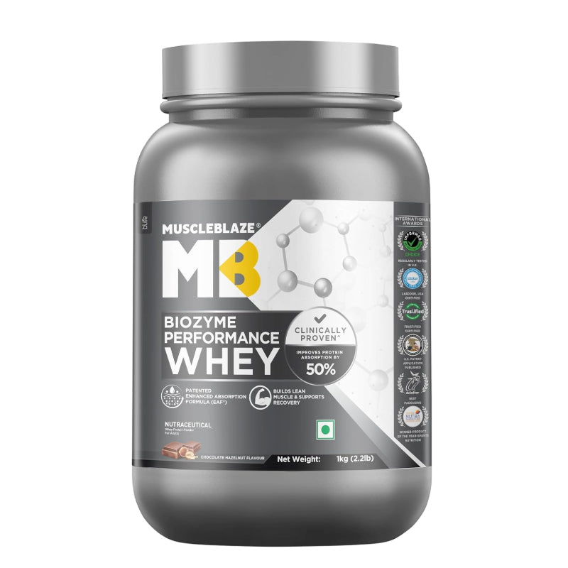 MuscleBlaze Biozyme Performance Whey, 1 kg