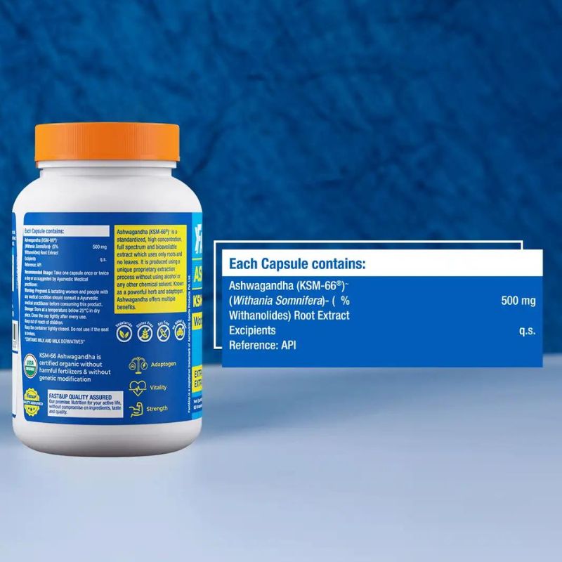 FAST&UP ASHWAGANDHA (KSM 66*) – 500mg (5% WITHANOLIDES) 60tablets