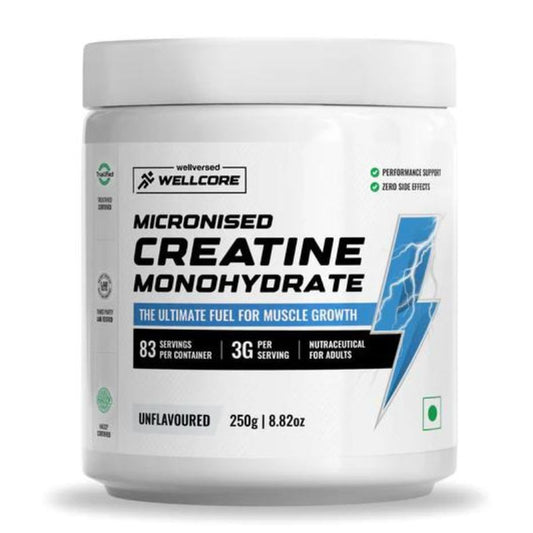 Wellcore – Micronised Creatine Monohydrate (250g, 83 Servings)