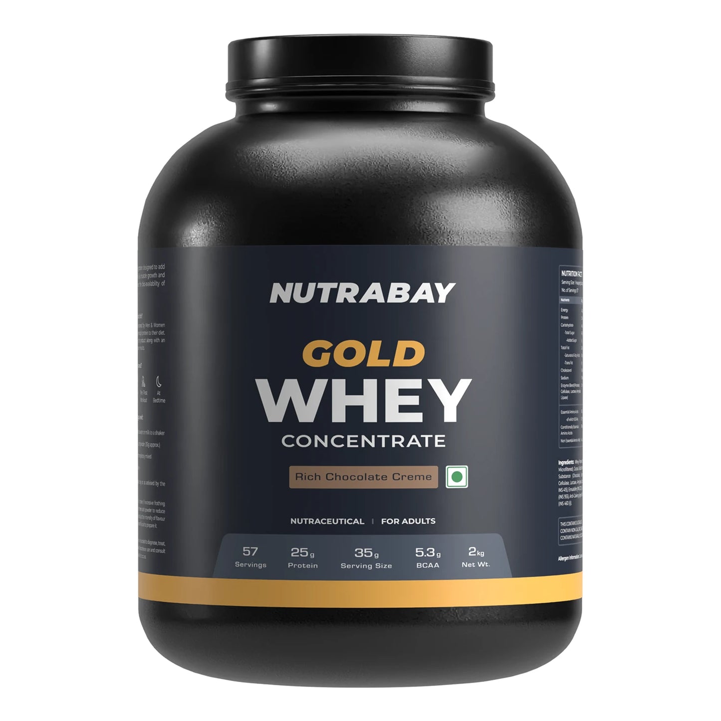 Nutrabay Gold 100% Whey Protein Concentrate - 2 Kg (4.4 Lb)