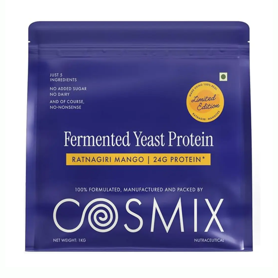 Cosmix Fermented Yeast Protein Powder | Ratnagiri Mango, 1Kg Pouch