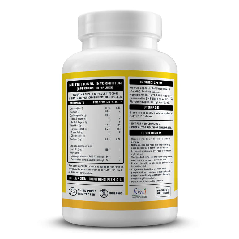 Wellversed (YouWeFit) Fish Oil Omega -3 1250Mg – 60 Caps