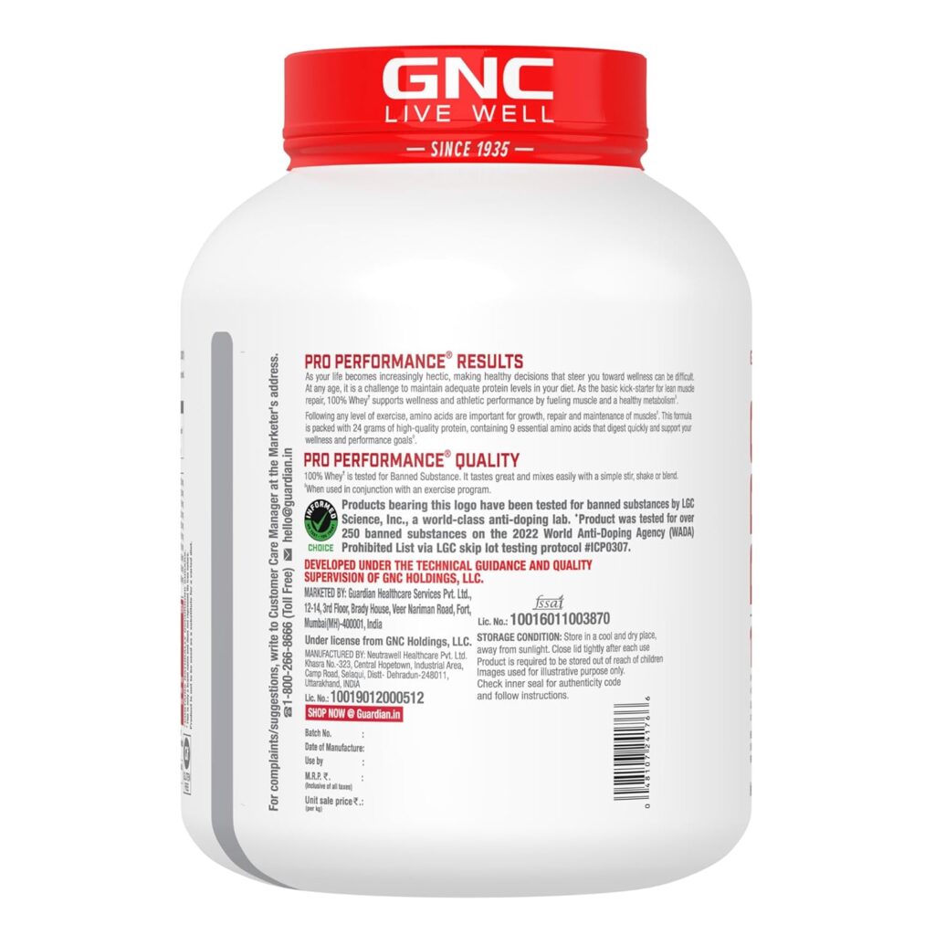 GNC Pro Performance 100% Whey Protein Powder 4lbs
