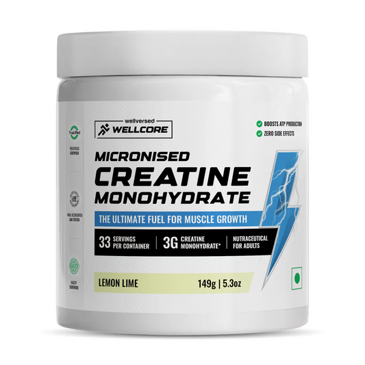 Wellcore - Pure Micronised Creatine Monohydrate | Lemon Lime (149g, 33 servings)