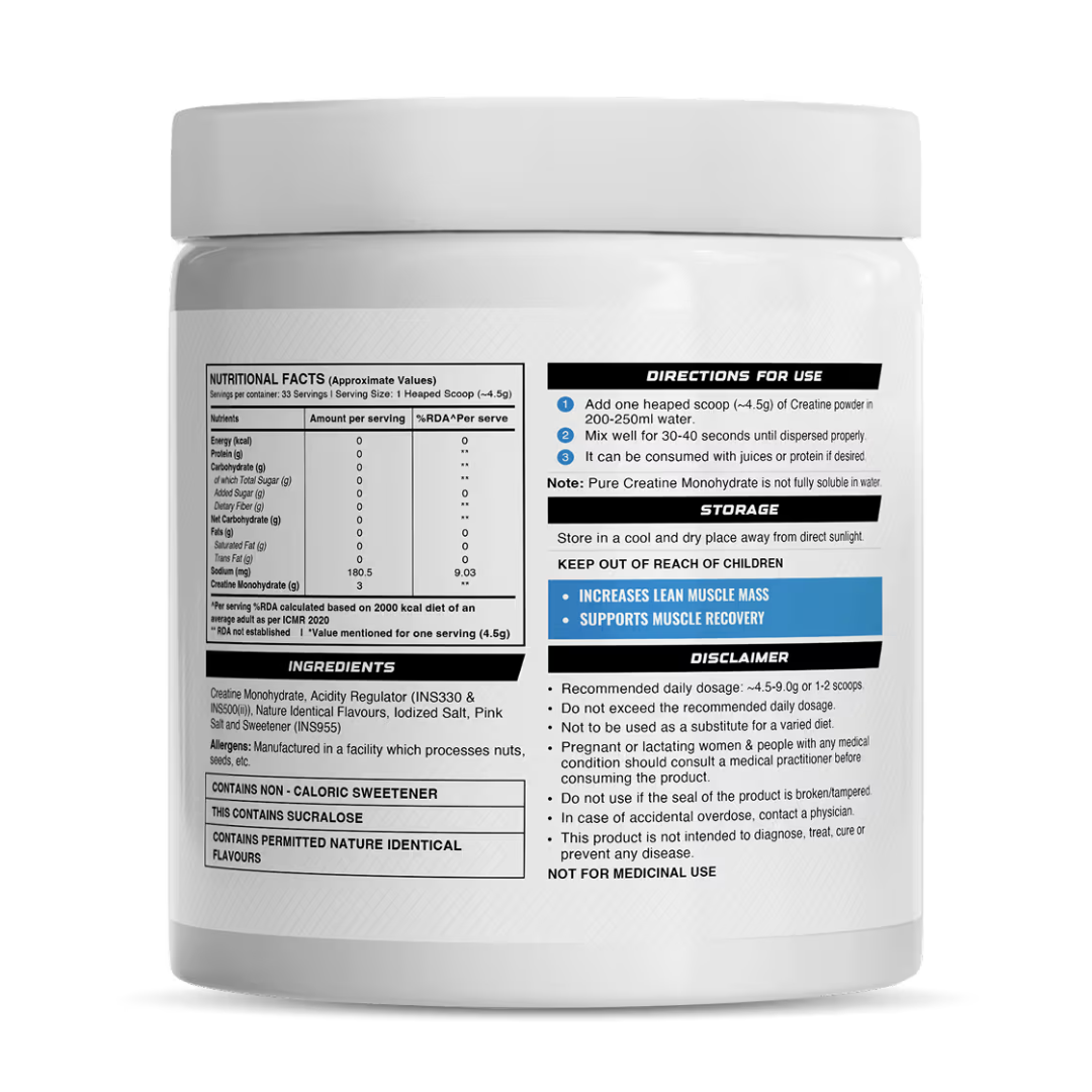 Wellcore - Pure Micronised Creatine Monohydrate | Lemon Lime (149g, 33 servings)