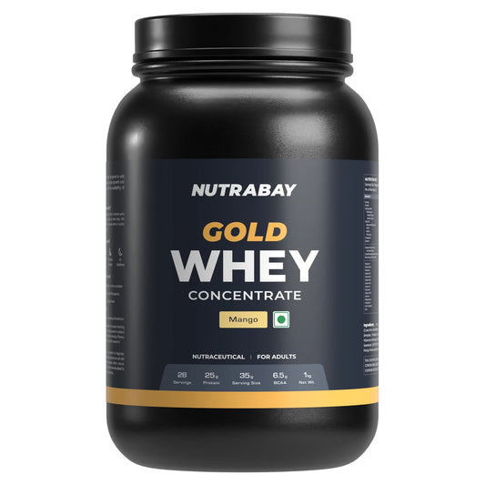 Nutrabay Gold 100% Whey Protein Concentrate - 1 Kg (2.2 Lb)