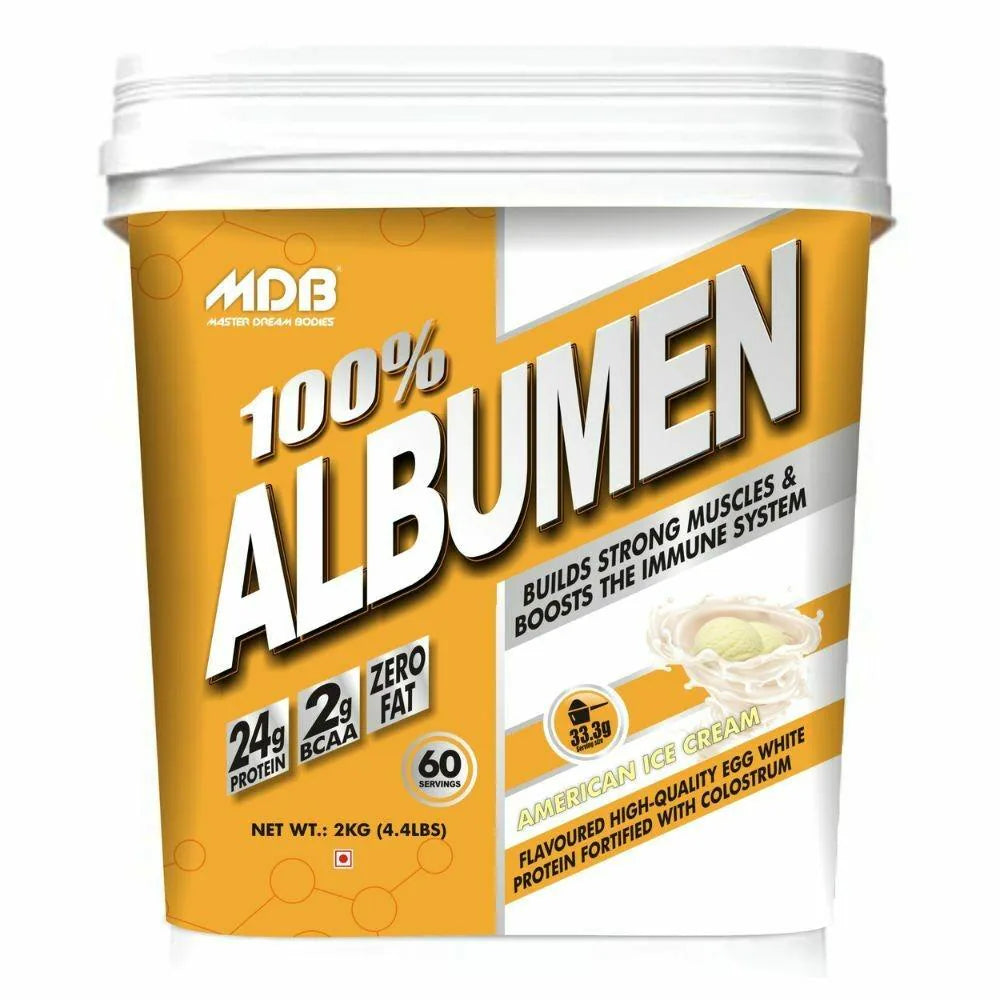 MDB 100% Albumen - 24g Protein with 2g BCAA - Premium Egg White Protein 2kg
