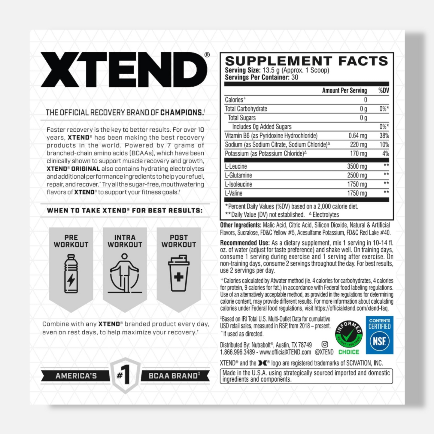 Scivation Xtend BCAAs – 402gm, 30 Servings