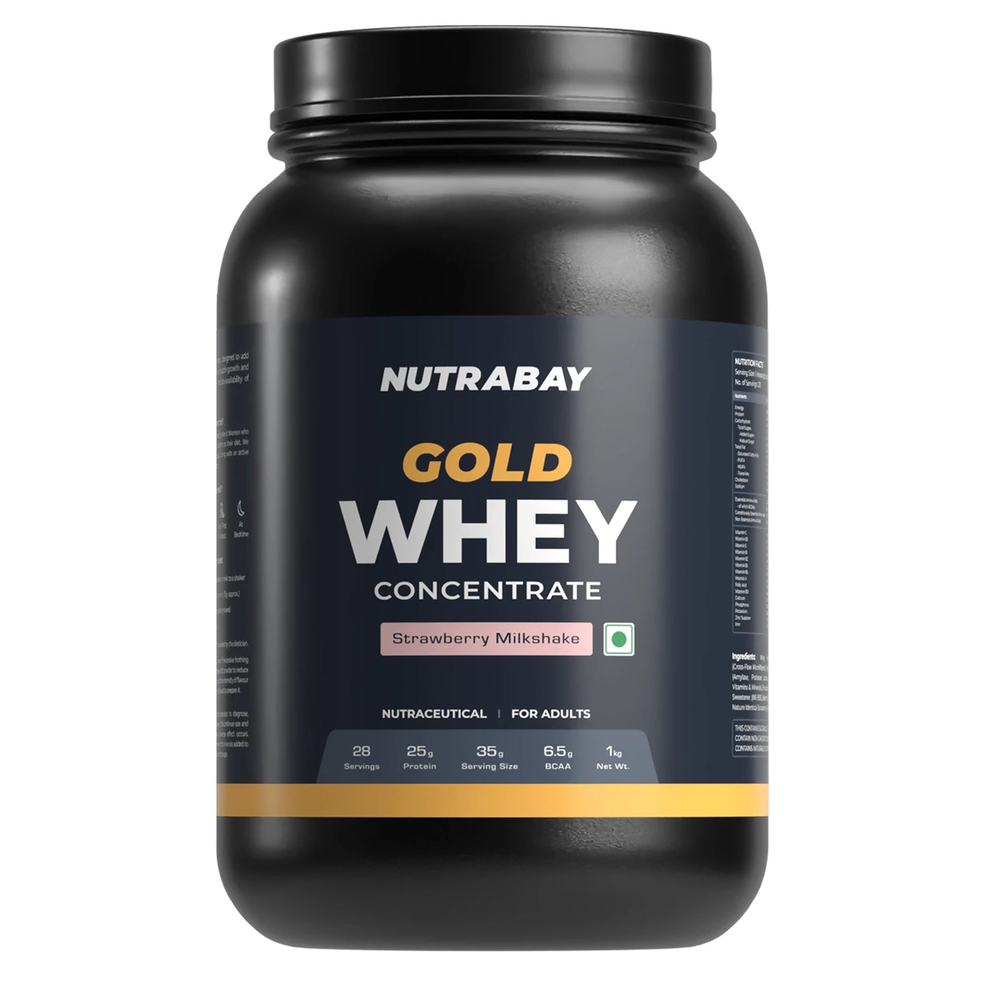 Nutrabay Gold 100% Whey Protein Concentrate - 1 Kg (2.2 Lb)