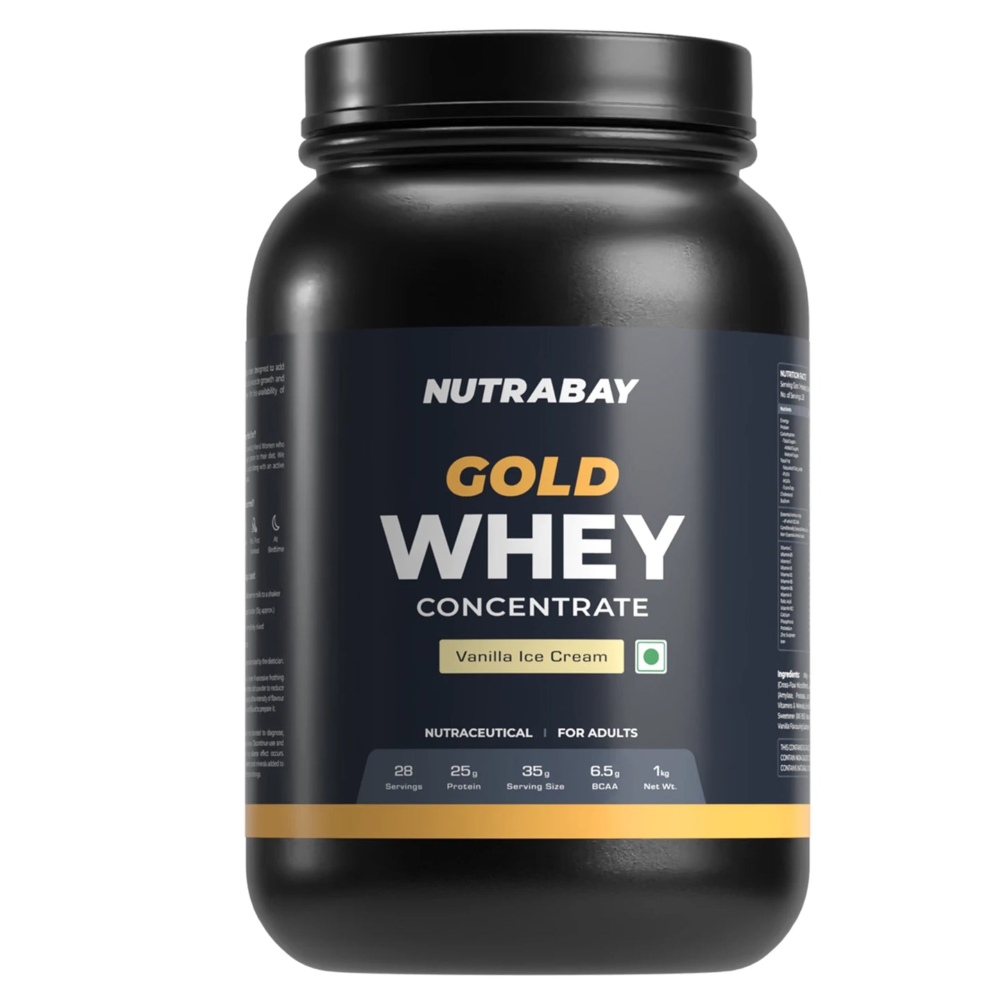 Nutrabay Gold 100% Whey Protein Concentrate - 1 Kg (2.2 Lb)