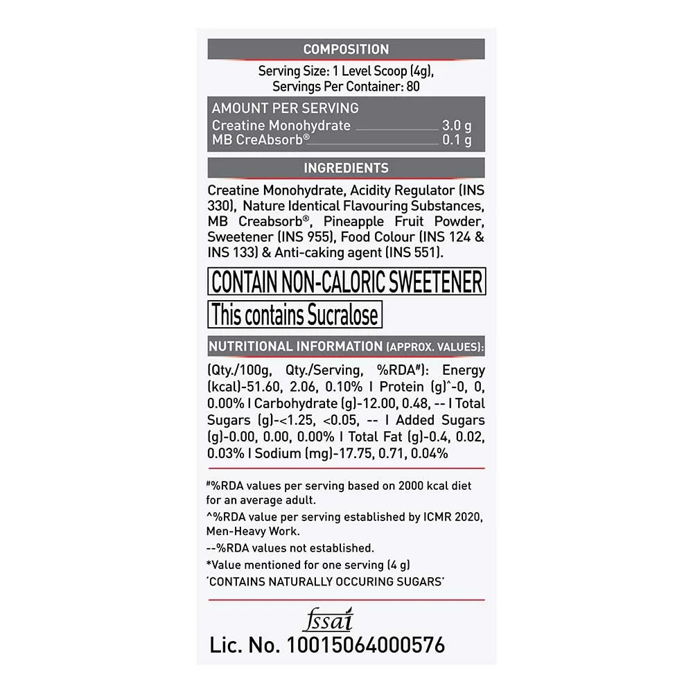 MuscleBlaze Creatine Monohydrate CreAMP 320g