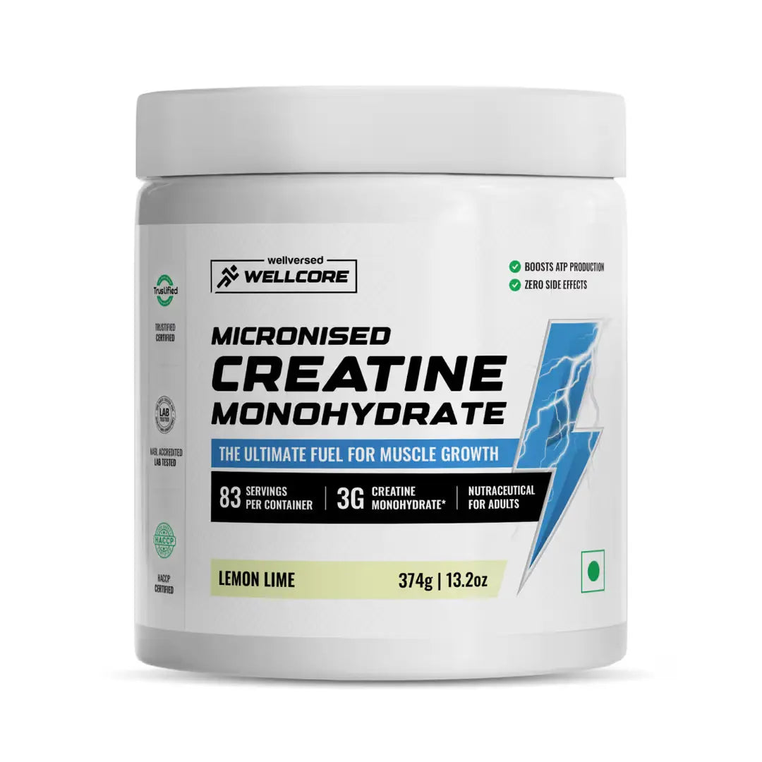 Wellcore - Pure Micronised Creatine Monohydrate | Lemon Lime (374g, 83 servings)