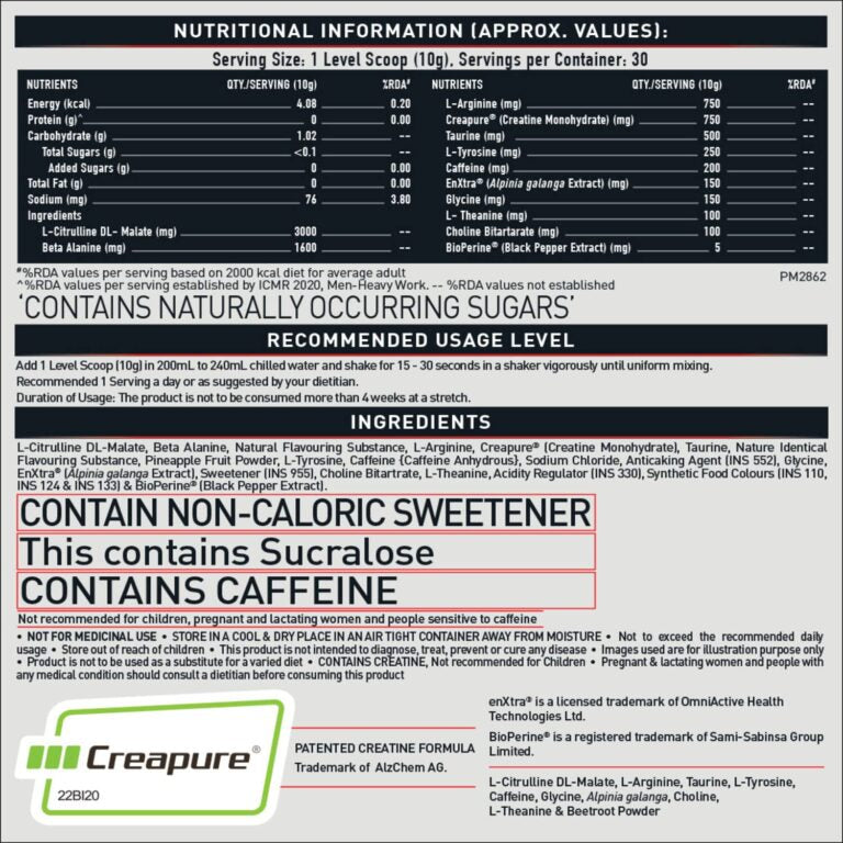 MuscleBlaze Pre Workout WrathX 340 g